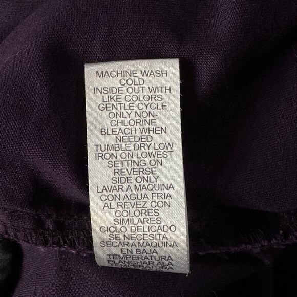 Democracy SZ 0 “Ab”solution Straight Trouser Pants Stretch Zip-Fly Pocket Purple - Picture 10 of 10